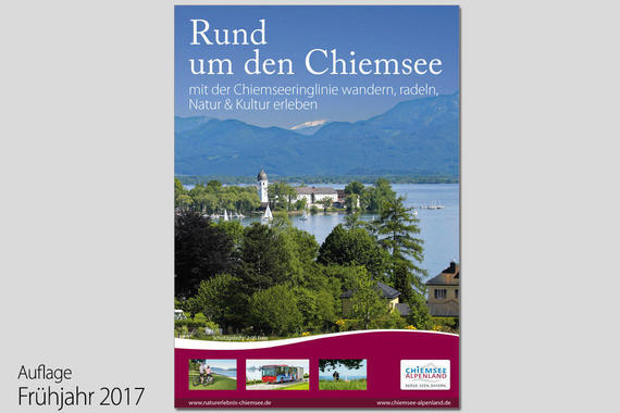 Hefttitel "Rund um den Chiemsee - mit der Chiemseeringlinie wandern, radeln, Natur & Kultur erleben"