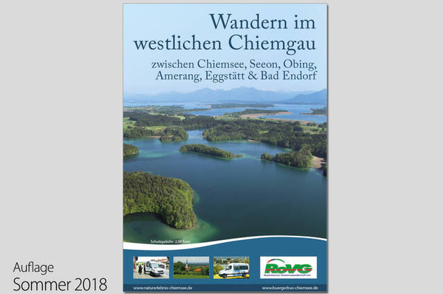 Titelseite "Wandern im westlichen Chiemgau - zwischen Chiemsee, Seeon, Obing, Amerang, Eggstätt & Bad Endorf"