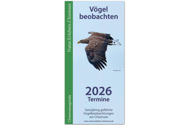 Faltblatt "Vögel beobachten 2026" Termine  Grafik: Claus Linke, Larissa Rutkowski