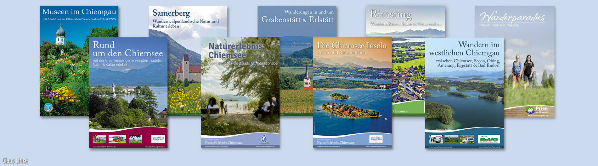 Broschürenreihe Stand Juli 2025  Grafik: Claus Linke, Chiemseeagenda