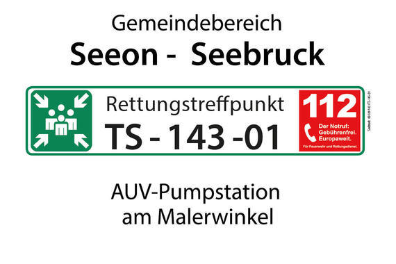 Rettungstreffpunkt TS-143-01  (Gemeinde Seebruck)  Grafik: Claus Linke