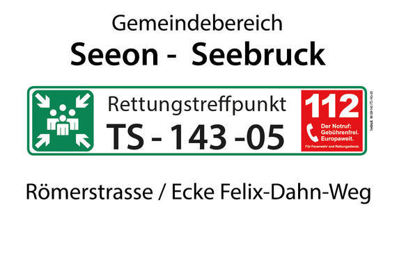 Rettungstreffpunkt TS-143-05  (Gemeinde Seebruck)  Grafik: Claus Linke