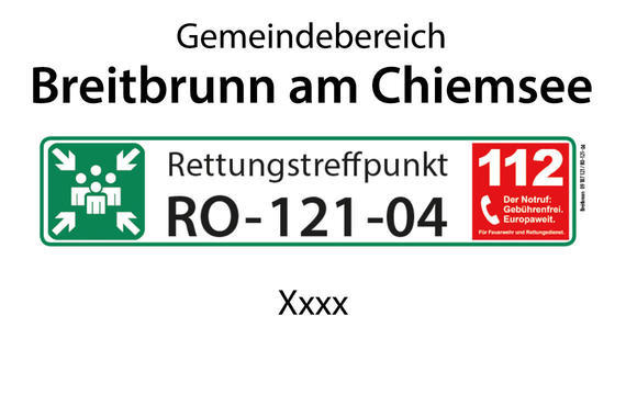 Rettungstreffpunkt RO-121-04  (Gemeinde Breitbrunn)  Grafik: Claus Linke