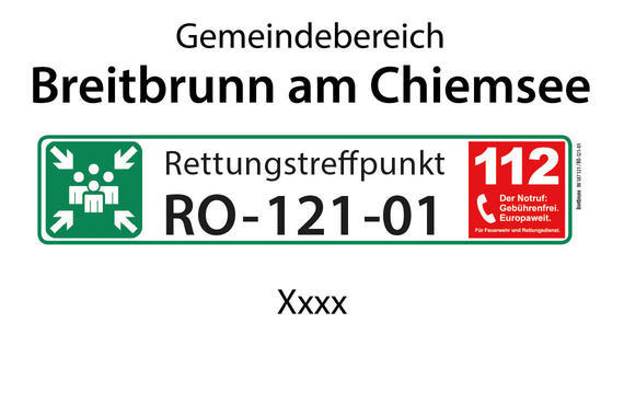 Rettungstreffpunkt RO-121-01  (Gemeinde Breitbrunn)  Grafik: Claus Linke