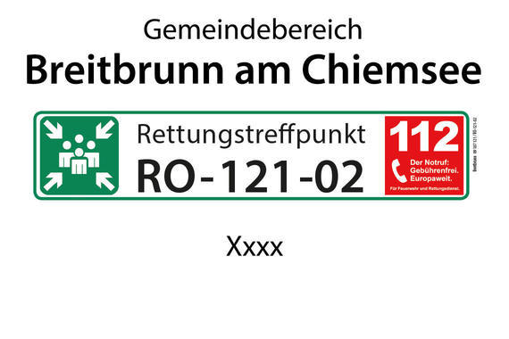 Rettungstreffpunkt RO-121-02  (Gemeinde Breitbrunn)  Grafik: Claus Linke