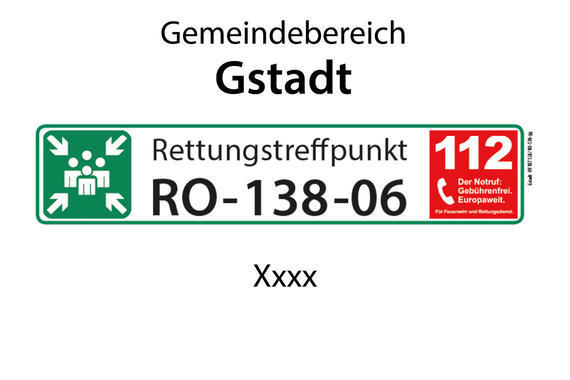 Rettungstreffpunkt RO-138-06  (Gemeinde Gstadt)  Grafik: Claus Linke