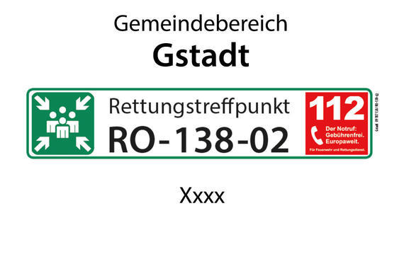 Rettungstreffpunkt RO-138-02  (Gemeinde Gstadt)  Grafik: Claus Linke