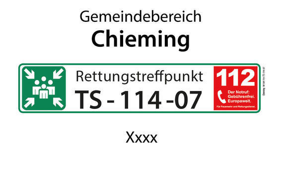 Rettungstreffpunkt TS-114-07  (Gemeinde Chieming)  Grafik: Claus Linke