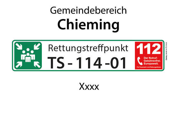 Rettungstreffpunkt TS-114-01  (Gemeinde Chieming)  Grafik: Claus Linke