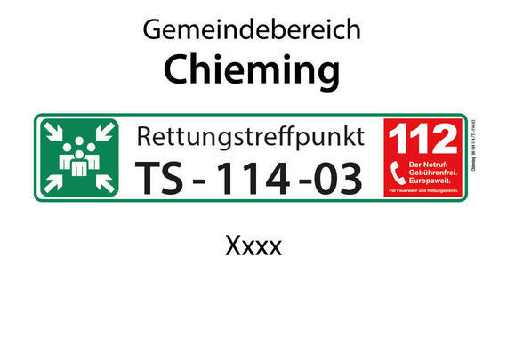 Rettungstreffpunkt TS-114-03  (Gemeinde Chieming)  Grafik: Claus Linke