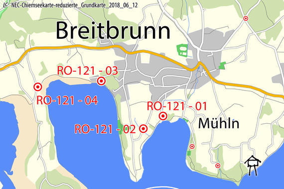 Rettungstreffpunkte Breitbrunn - Übersichtskarte  Karte: Claus Linke