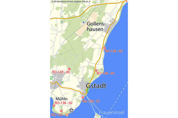Rettungstreffpunkte Gstadt - Übersichtskarte  Karte: Claus Linke