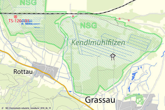 Rettungstreffpunkte Grassau - Übersichtskarte  Karte: Claus Linke