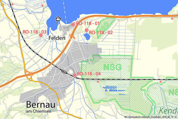 Rettungstreffpunkte Bernau - Übersichtskarte  Karte: Claus Linke