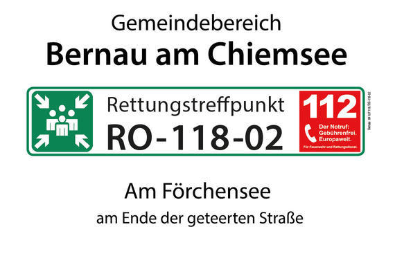 Rettungstreffpunkt RO-118-02  (Gemeinde Bernau am Chiemsee)  Grafik: Claus Linke