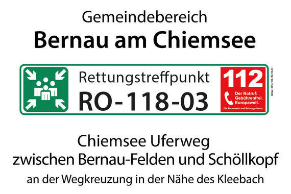 Rettungstreffpunkt RO-118-03  (Gemeinde Bernau am Chiemsee)  Grafik: Claus Linke