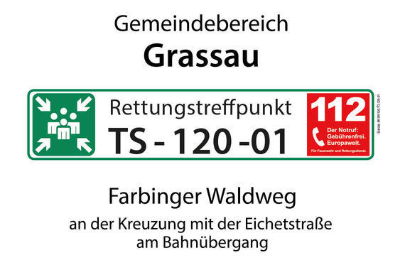 Rettungstreffpunkt TS-120-01  (Gemeinde Grassau)  Grafik: Claus Linke