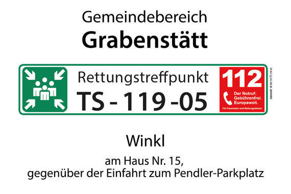 Rettungstreffpunkt TS-119-05  (Gemeinde Grabenstätt)  Grafik: Claus Linke
