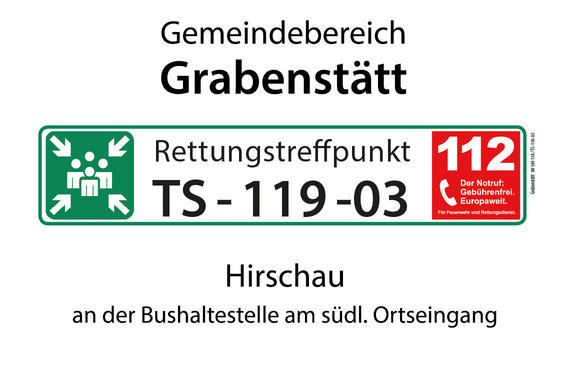 Rettungstreffpunkt TS-119-03  (Gemeinde Grabenstätt)  Grafik: Claus Linke