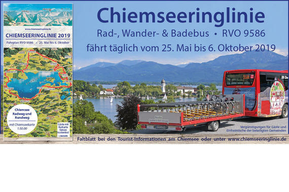 Chiemseeringlinie Anzeige in der Größe 180x90 mm für die Saison 2019  Grafik: Claus Linke, Chiemseeagenda