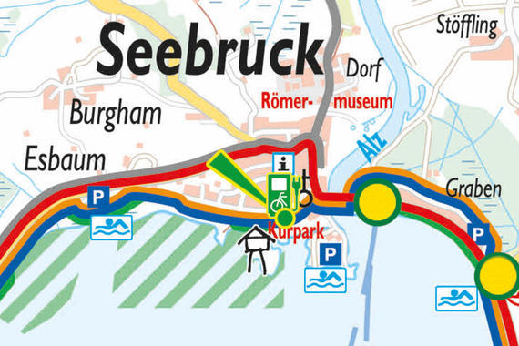 Rad-Servicestation Seebruck — Lageplan