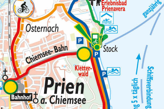Rad-Servicestation Prien - Stock — Lageplan